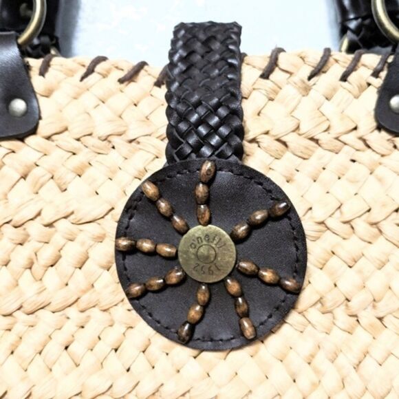 O'NEILL Straw Vacation Beach Carryall Tote Bag - Picture 2 of 9